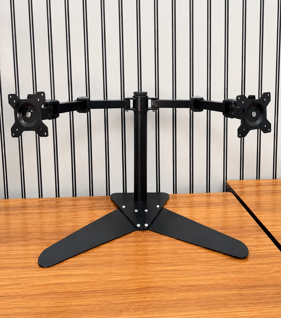 Dual Monitor Stand - Height-Adjustable Arm Steel Mount Movable | LCD Monitor Desk Mount Stand | Fully Adjustable, Tilt, Articulating/Holds (Table Top)